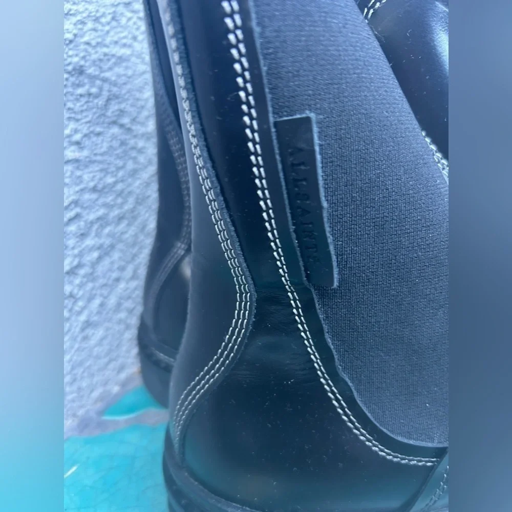All Saints Mens Jude Chelsea Boots in Black Size US 8 EU 41 NEW
